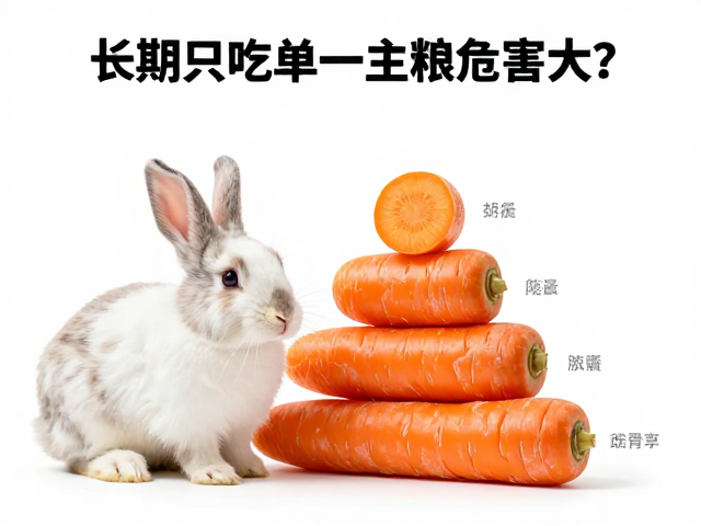 兔子长期只吃单一主粮危害大?胡萝卜需限量,科学搭配才健康