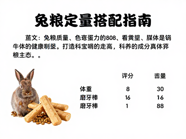 兔粮定量搭配指南,主粮选择与磨牙棒辅助,打造科学饮食法