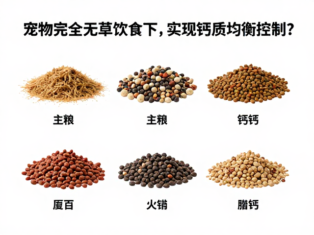 宠物完全无草饮食下,如何通过主粮选择实现钙质均衡控制?