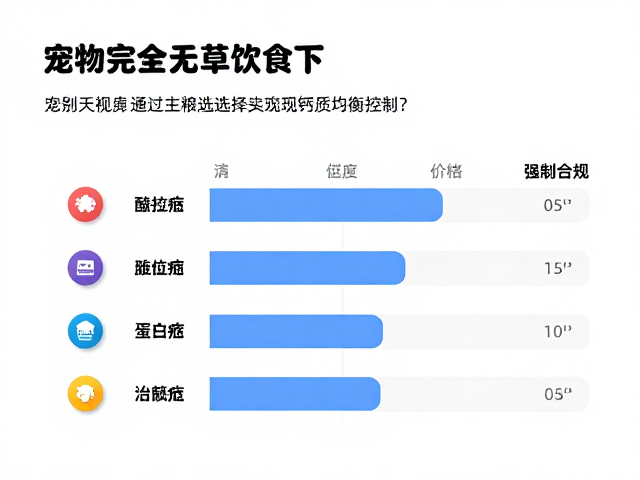 宠物完全无草饮食下,如何通过主粮选择实现钙质均衡控制?