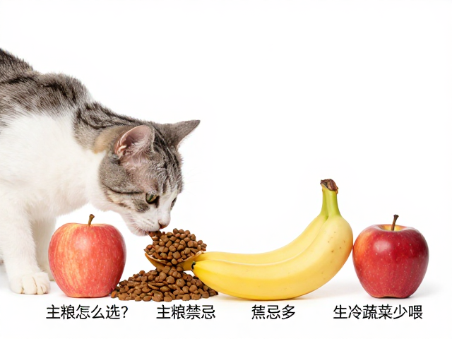猫咪喂食禁忌，主粮怎么选？苹果香蕉忌多，生冷蔬菜少喂