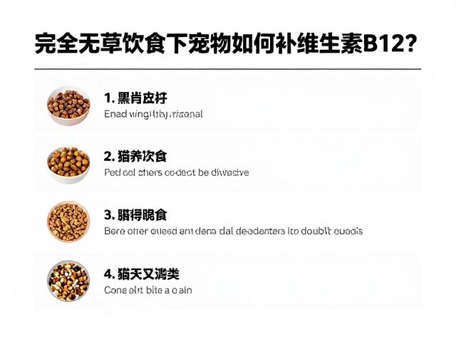 完全无草饮食下宠物如何补充维生素B12？主粮选择与营养指南