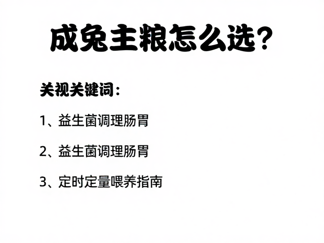 成兔主粮怎么选?益生菌调理肠胃,定时定量喂养指南