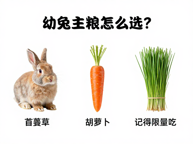幼兔主粮怎么选?苜蓿草要专用,胡萝卜记得限量吃