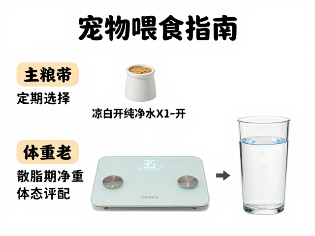 宠物喂食指南,主粮选择、体重定期称重与凉白开纯净水搭配