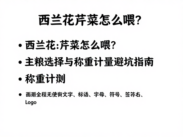 西兰花芹菜怎么喂?主粮选择与称重计量避坑指南