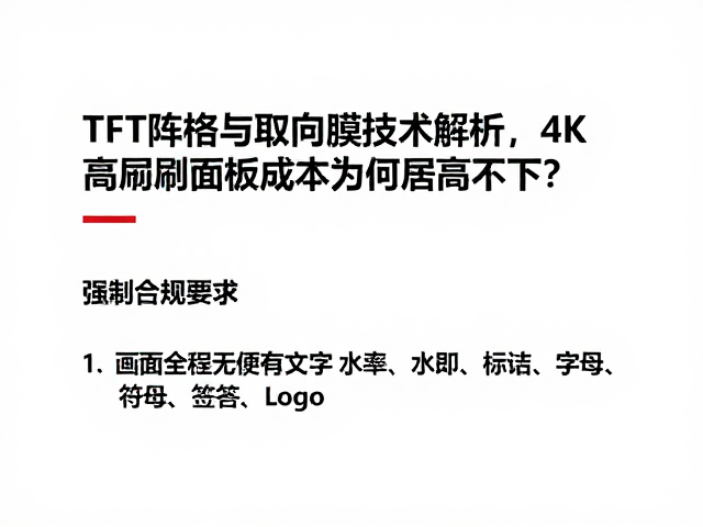TFT阵列与取向膜技术解析,4K高刷面板成本为何居高不下?