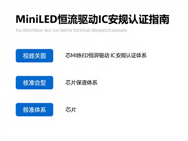 MiniLED恒流驱动IC安规认证指南,芯片选型与合规要点
