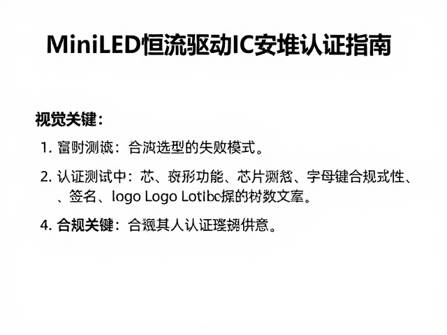 MiniLED恒流驱动IC安规认证指南,芯片选型与合规要点