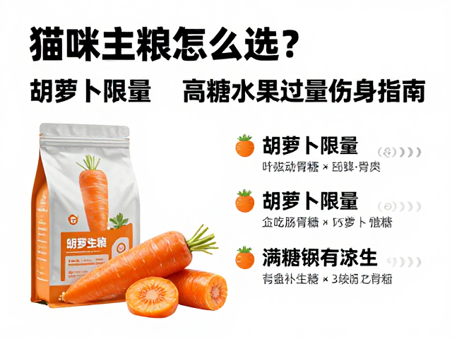 猫咪主粮怎么选?胡萝卜限量,高糖水果过量伤身指南