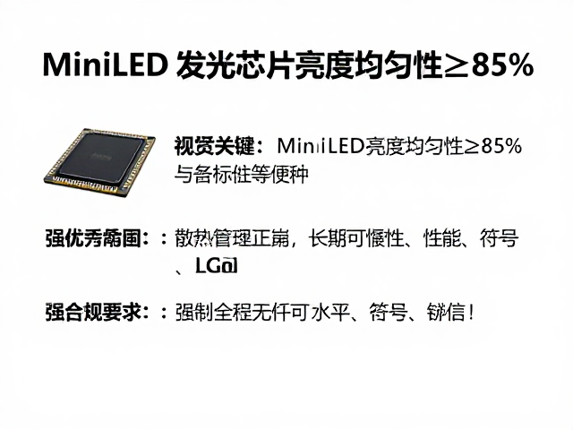 MiniLED发光芯片亮度均匀性≥85%与EMC电磁兼容优化指南