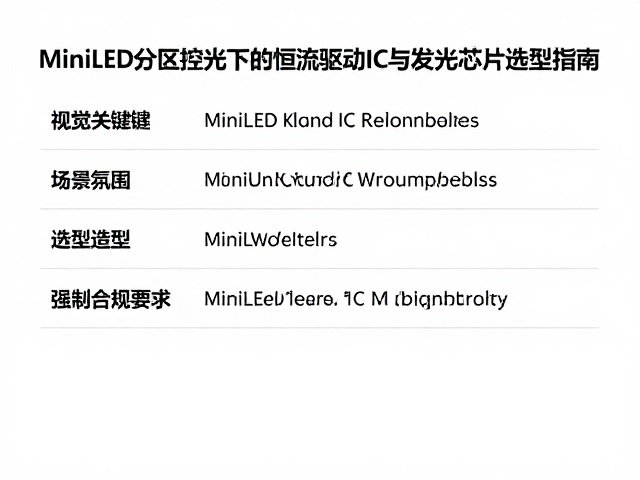 MiniLED分区控光下的恒流驱动IC与发光芯片选型指南