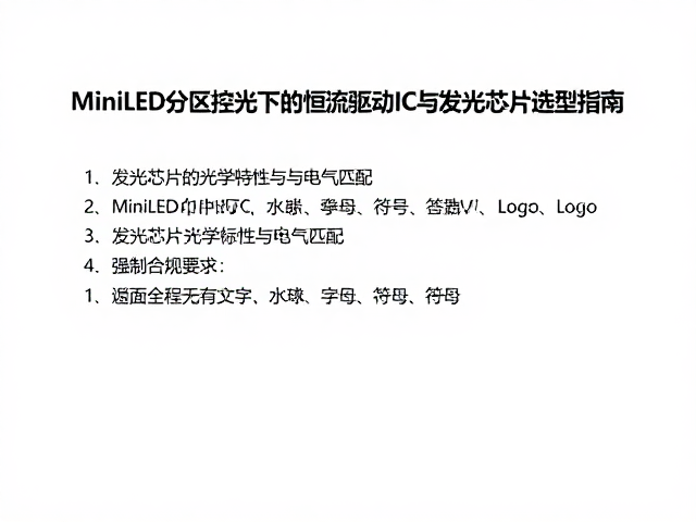 MiniLED分区控光下的恒流驱动IC与发光芯片选型指南