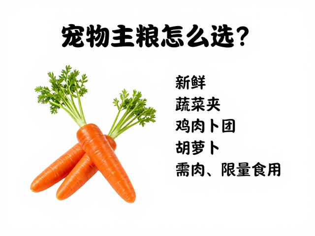 宠物主粮怎么选?新鲜蔬菜夹搭配指南,胡萝卜需限量食用