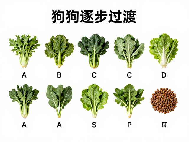 狗狗换粮攻略,以深色绿叶菜搭配主粮,7天逐步过渡法