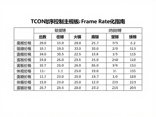 TCON时序控制主板匹配面板规格与Frame Rate优化指南