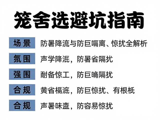 笼舍选型避坑指南,防暑降温与防巨响惊扰全解析