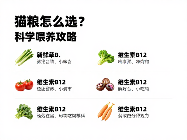 猫粮怎么选?新鲜蔬菜夹搭配维生素B12,科学喂养攻略