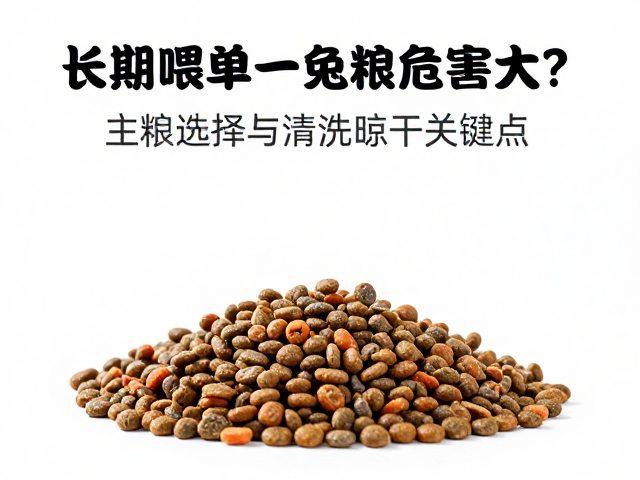 长期喂单一兔粮危害大?主粮选择与清洗晾干关键点