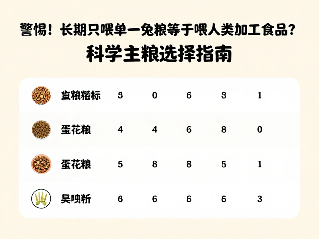 警惕！长期只喂单一兔粮等于喂人类加工食品？科学主粮选择指南