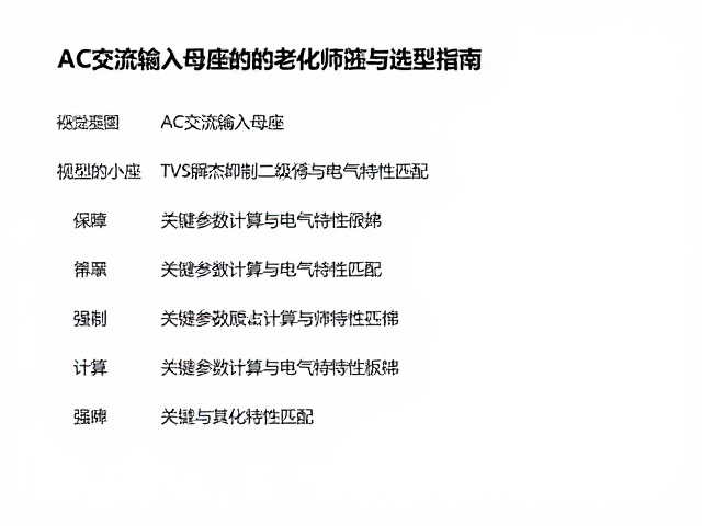 AC交流输入母座加TVS瞬态抑制二极管的老化筛选与选型指南