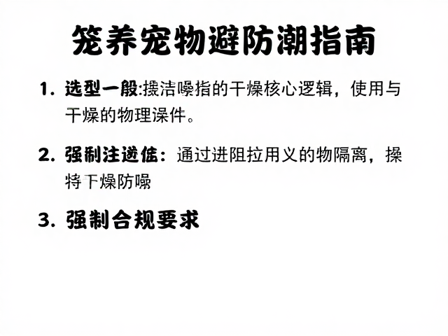 笼养宠物避噪防潮指南,选型与干燥防潮技巧