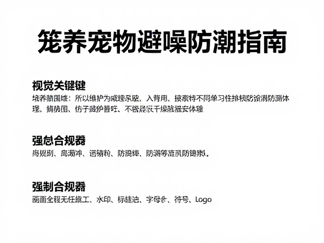 笼养宠物避噪防潮指南,选型与干燥防潮技巧