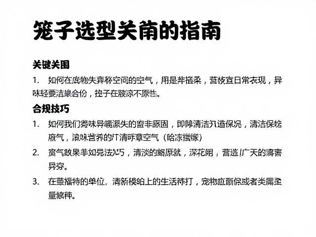 笼子选型指南，除臭技巧与清新空气，打造宠物舒适家园