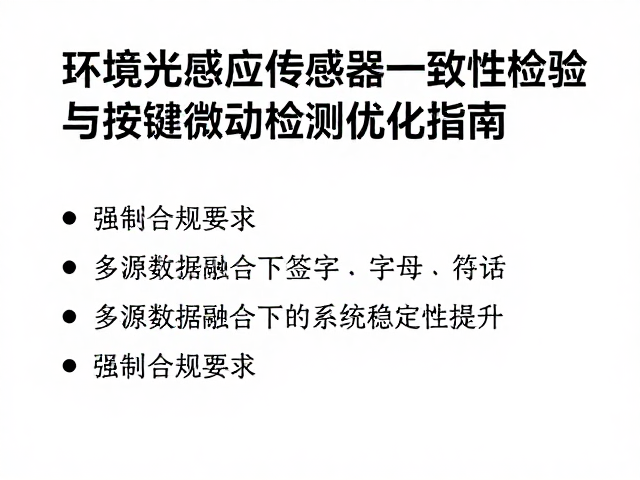 环境光感应传感器一致性检验与按键微动检测优化指南