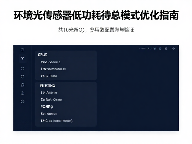 抗光污染干扰!环境光传感器低功耗待机模式优化指南