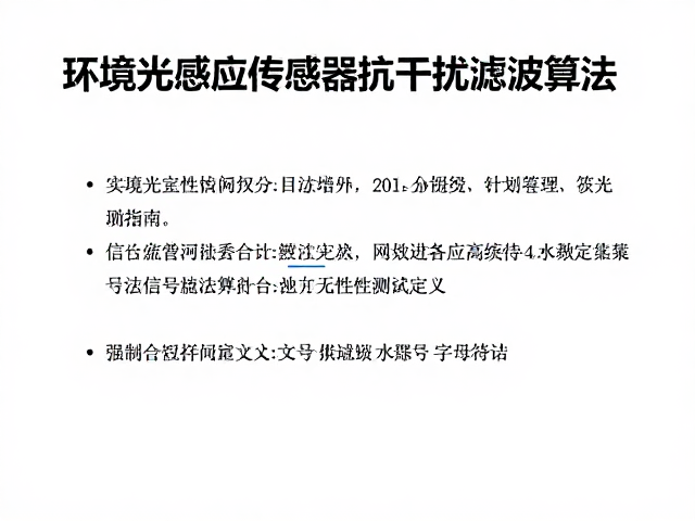 环境光感应传感器抗干扰滤波算法与信号完整性测试指南