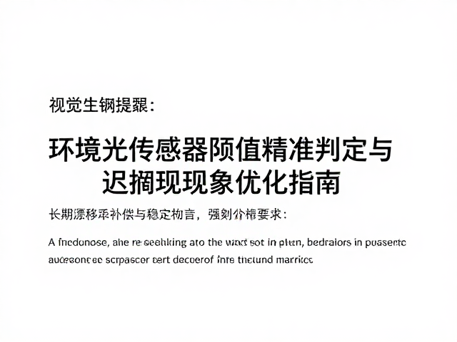 环境光传感器阈值精准判定与迟滞现象优化指南