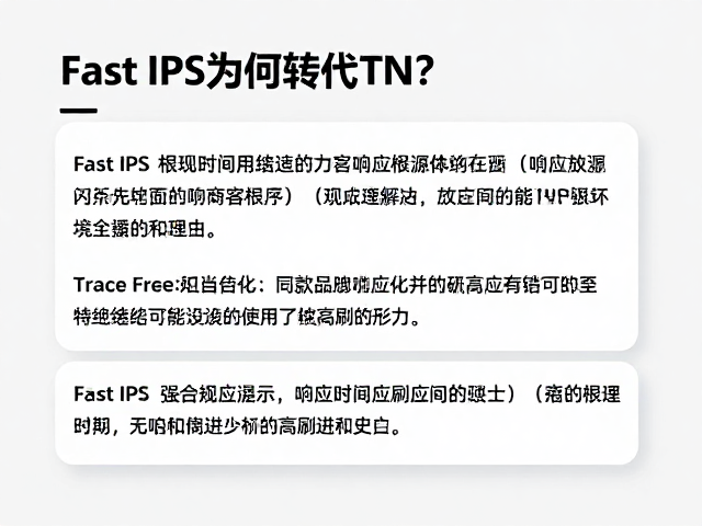 Fast IPS为何取代TN?解析Trace Free与响应时间的高刷进化史