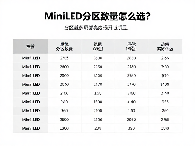 MiniLED分区数量怎么选?分区越多局部亮度提升越明显