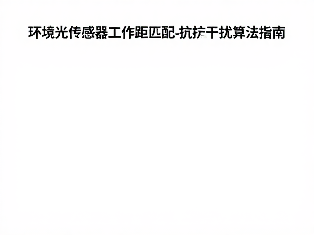 环境光传感器工作距离匹配与抗干扰滤波算法优化指南