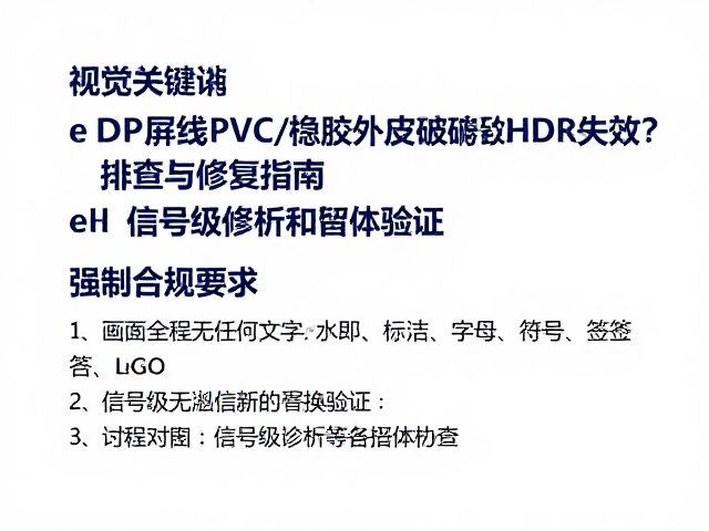 eDP屏线PVC/橡胶外皮破损导致HDR失效?排查与修复指南