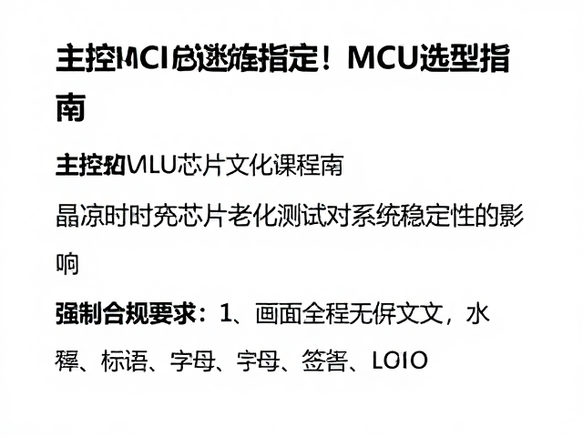 主控MCU选型指南,晶振与时钟芯片老化测试对系统稳定性的影响