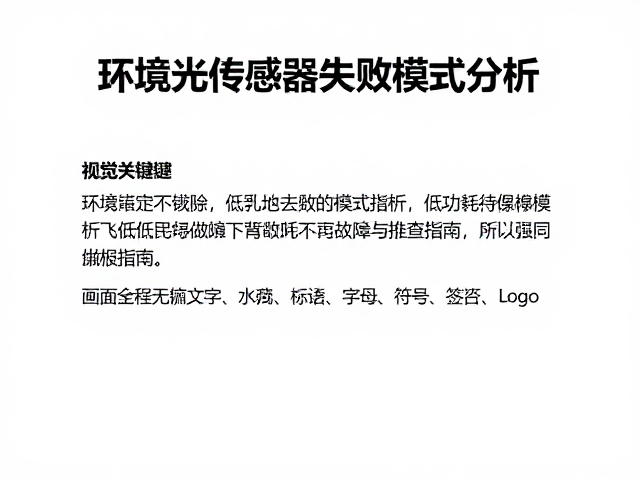环境光传感器失效模式分析,低功耗待机模式下常见故障与排查指南