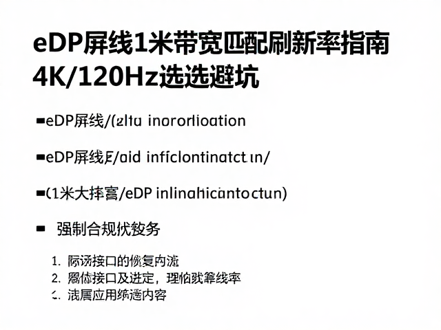 eDP屏线1米带宽匹配刷新率指南,4K/120Hz选型避坑