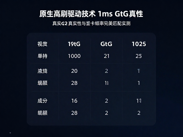 原生高刷驱动技术，1ms GtG真实性与显卡帧率完美匹配实测