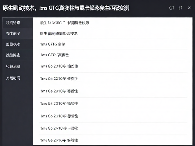 原生高刷驱动技术，1ms GtG真实性与显卡帧率完美匹配实测