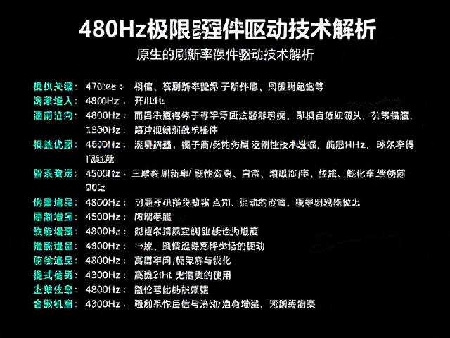480Hz，极限超频与暗部增强，原生高刷新率硬件驱动技术解析