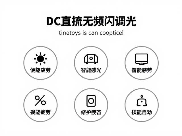 DC直流无频闪调光,智能感光自动调节,有效减轻视疲劳