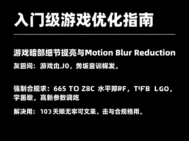 游戏暗部细节提亮与Motion Blur Reduction，入门级游戏优化指南