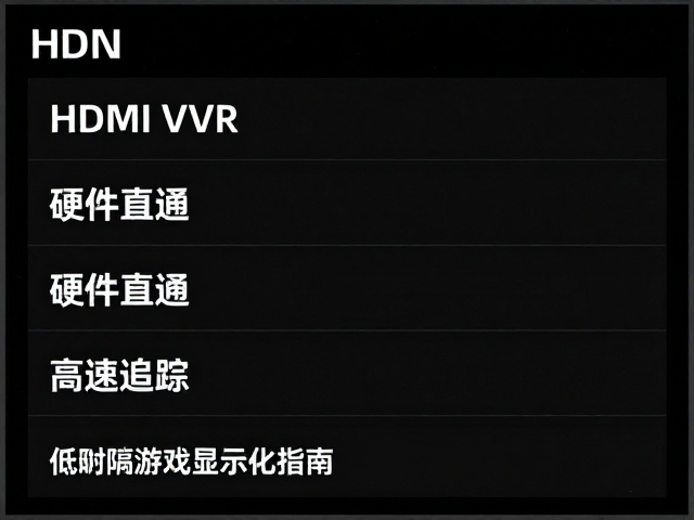 HDMI VRR,硬件直通,高速追踪,低延迟游戏显示优化指南