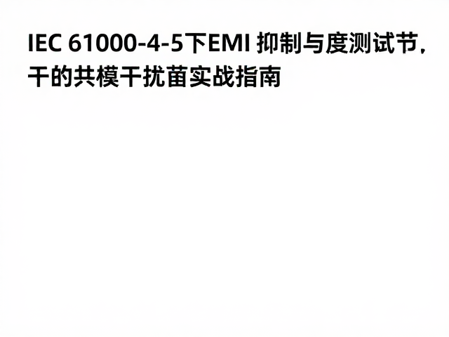 IEC 61000-4-5下EMI抑制与漏电流控制，电磁干扰屏蔽实战指南