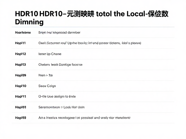 HDR10静态元数据映射与Local Dimming优化,主机HDR输出适配指南