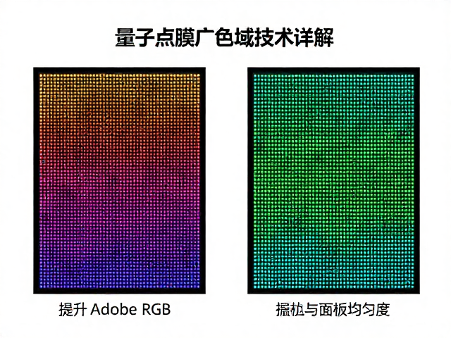 量子点膜广色域技术详解,如何提升Adobe RGB与面板均匀度