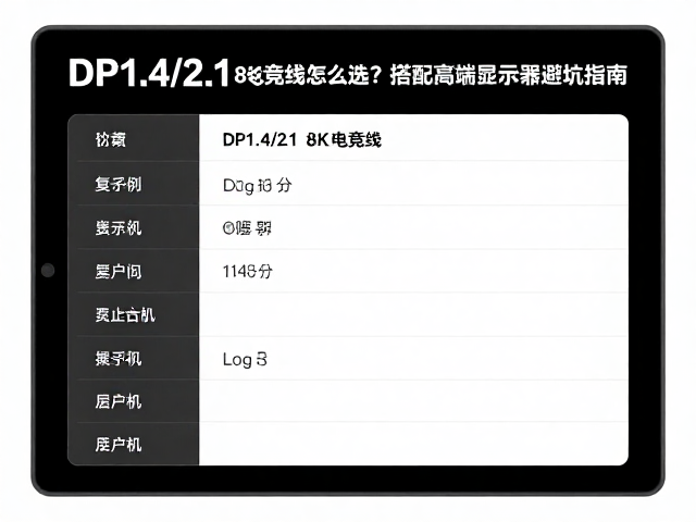 DP1.4/2.1 8K电竞线怎么选?搭配高端显示器避坑指南
