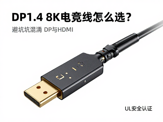 DP1.4 8K电竞线怎么选?避坑混淆DP与HDMI,认准UL安全认证